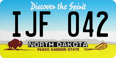 ND license plate IJF042