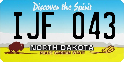 ND license plate IJF043