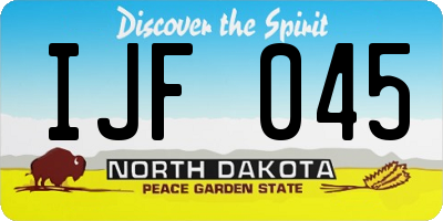 ND license plate IJF045