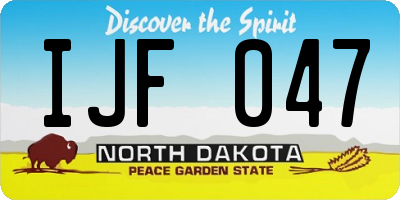 ND license plate IJF047