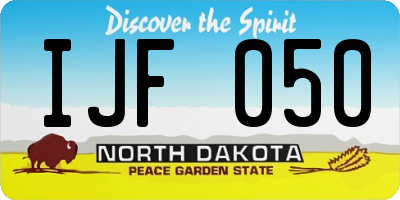 ND license plate IJF050
