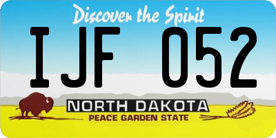 ND license plate IJF052