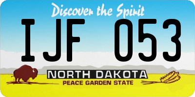 ND license plate IJF053