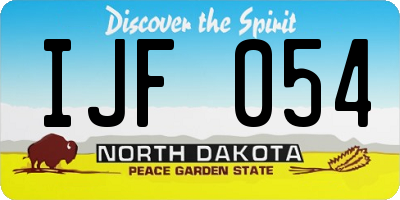 ND license plate IJF054