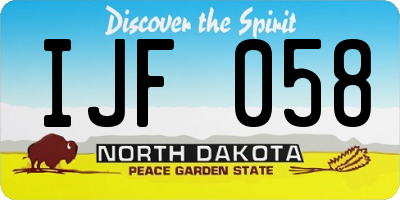 ND license plate IJF058