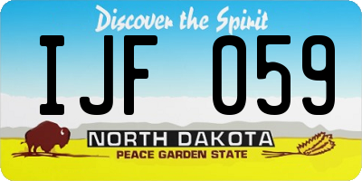 ND license plate IJF059