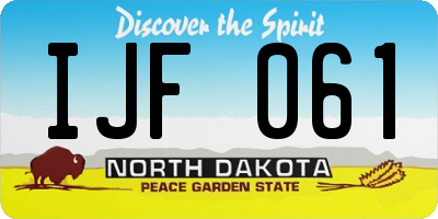 ND license plate IJF061