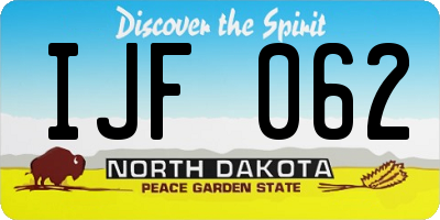ND license plate IJF062