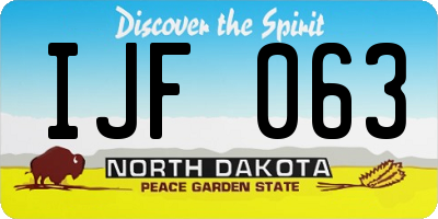 ND license plate IJF063