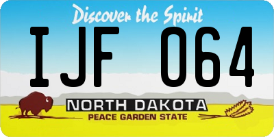 ND license plate IJF064