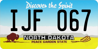 ND license plate IJF067