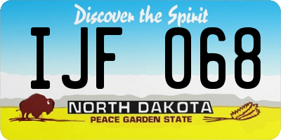 ND license plate IJF068