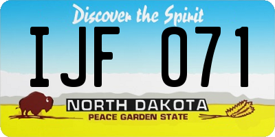 ND license plate IJF071
