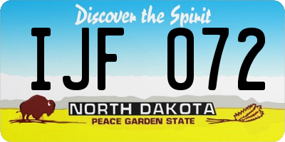 ND license plate IJF072
