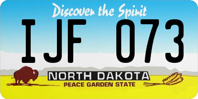 ND license plate IJF073