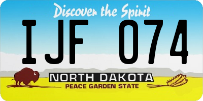 ND license plate IJF074