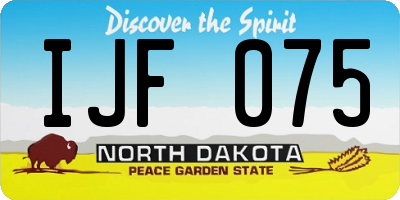ND license plate IJF075