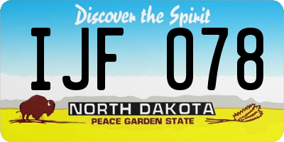 ND license plate IJF078
