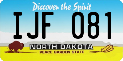 ND license plate IJF081