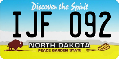 ND license plate IJF092