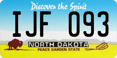 ND license plate IJF093
