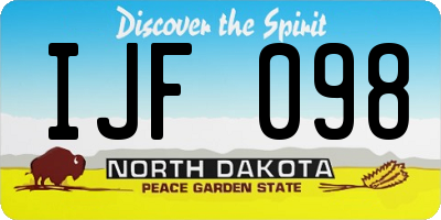 ND license plate IJF098