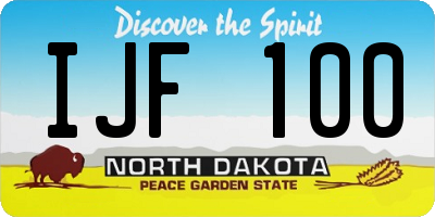ND license plate IJF100