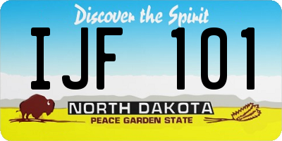 ND license plate IJF101