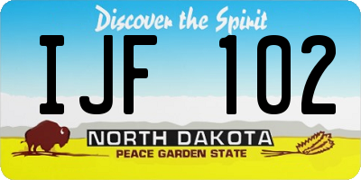 ND license plate IJF102