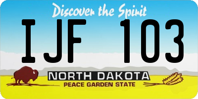 ND license plate IJF103