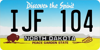 ND license plate IJF104