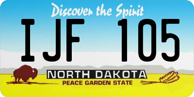 ND license plate IJF105