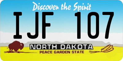 ND license plate IJF107