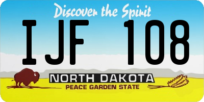 ND license plate IJF108