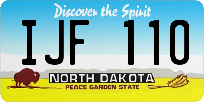 ND license plate IJF110