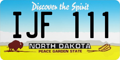 ND license plate IJF111