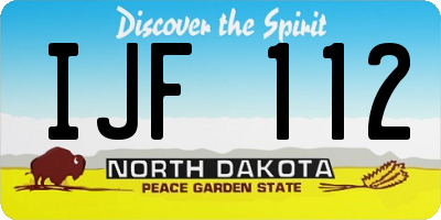 ND license plate IJF112