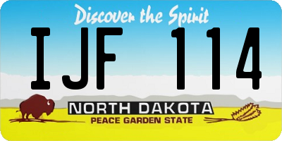 ND license plate IJF114