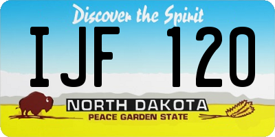 ND license plate IJF120