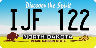 ND license plate IJF122