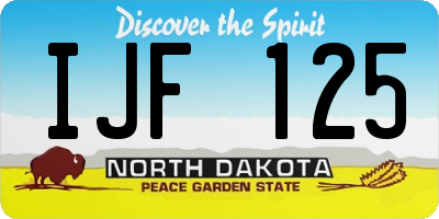 ND license plate IJF125