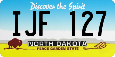 ND license plate IJF127
