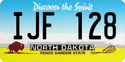 ND license plate IJF128