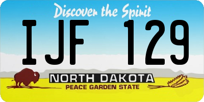ND license plate IJF129