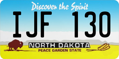 ND license plate IJF130