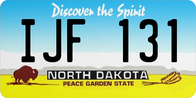 ND license plate IJF131