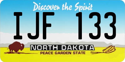 ND license plate IJF133