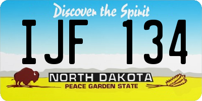 ND license plate IJF134