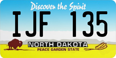 ND license plate IJF135