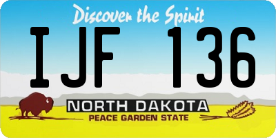 ND license plate IJF136
